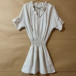 Finley | Linen Smocked Waist Crosby Lawn Dress Popover Mini Natural Size M